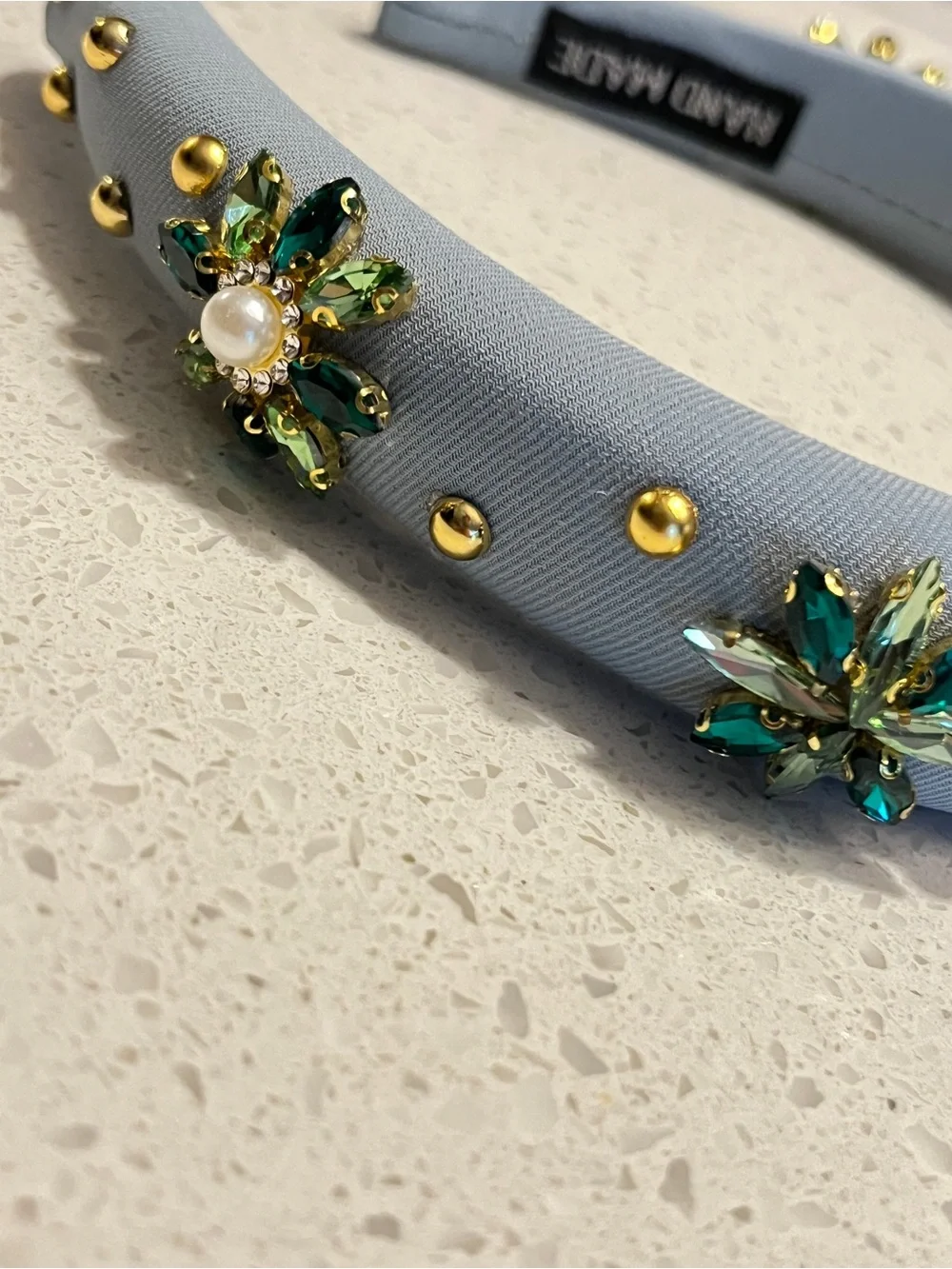 Embellished Blue‎ and green Crystal Headband